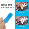 3pcs Dog Super Soft Pet Finger Toothbrush Teeth Cleaning Bad Breath Care Nontoxic Silicone Tooth Brush Tool Dog Cat Cleaning Supplies - White - 3pcs