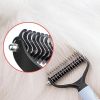 Professional Pet Deshedding Brush 2 Sided Dematting Dog Comb Cat Brush Rake Puppy Grooming Tools Undercoat Shedding Flying Hair - orange - M