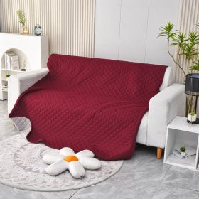 Pet Warm Waterproof Brushed Sofa Cushion (Option: Wine Red-100x130cm)